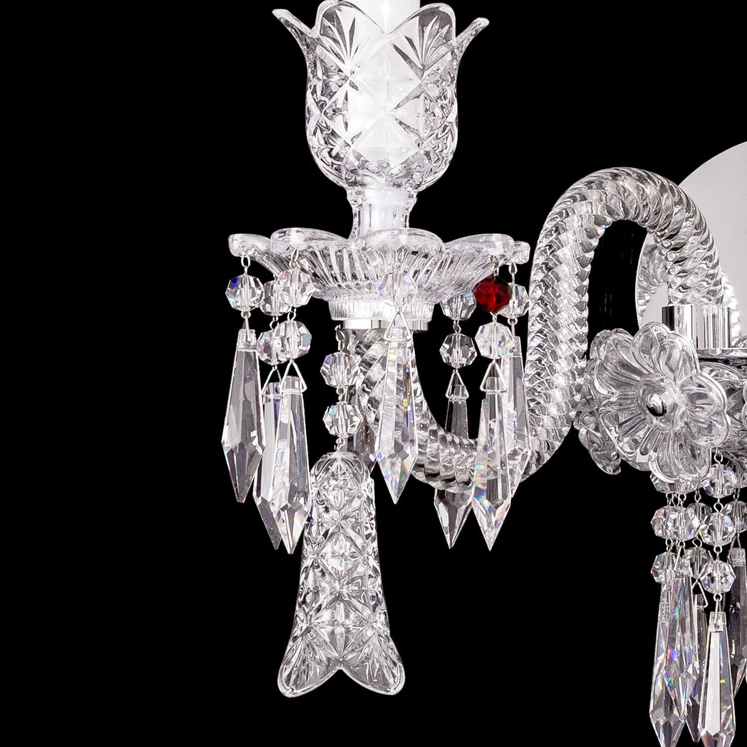 Arcadian Elegance Candle Crystal Wall Sconce With Bell