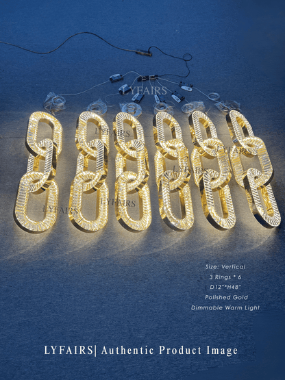 Luxury Crystal Chain Pendant Chandelier for High Ceilings