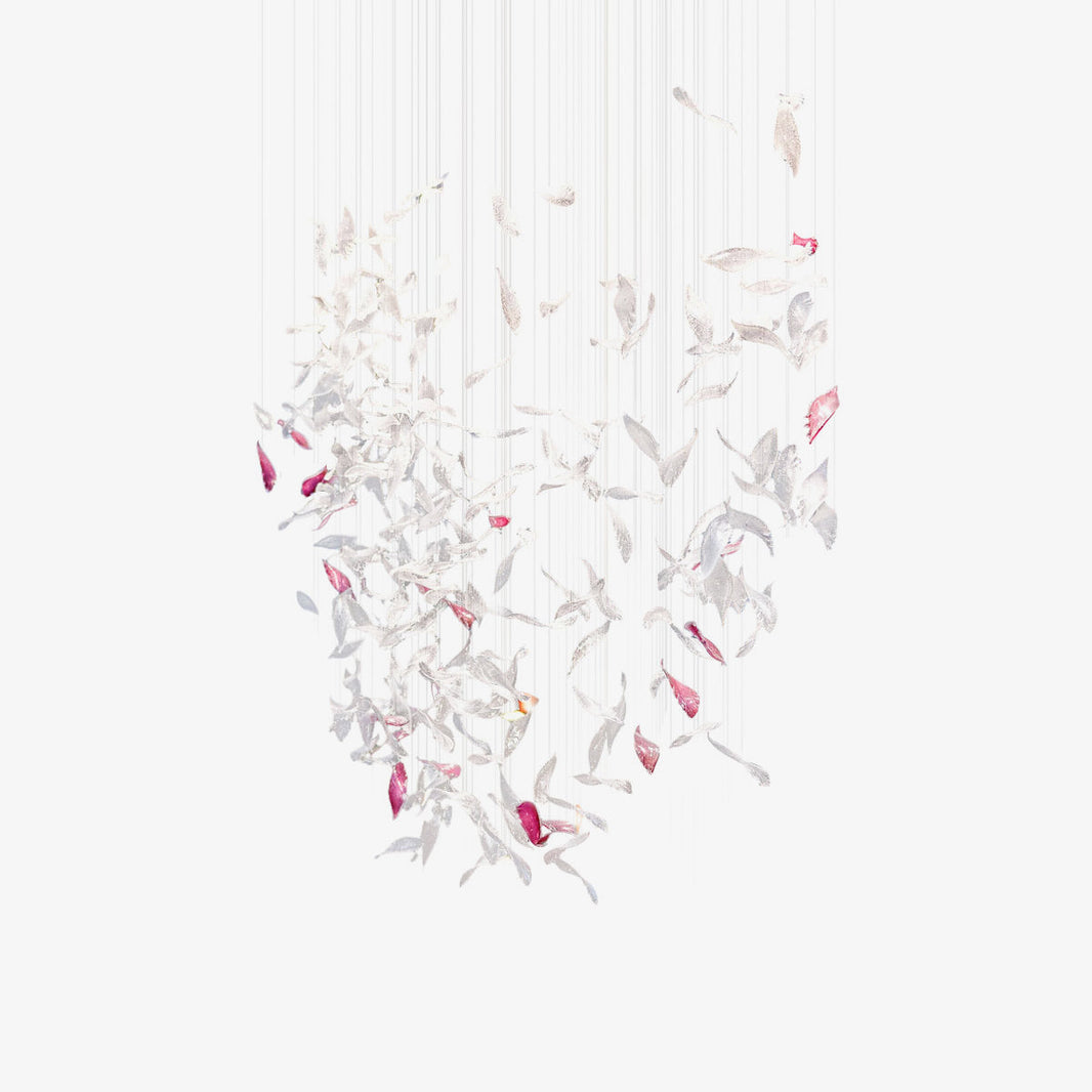 Flying Glass Feather Chandelier, Modern Spiral Glass Customisable Chandelier