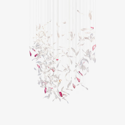 Flying Glass Feather Chandelier, Modern Spiral Glass Customisable Chandelier