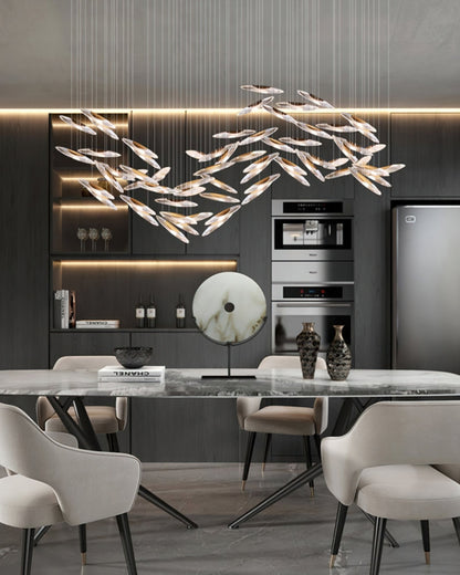 Moonlight Whispers Chandelier,Modern Spiral Glass Customisable Chandelier