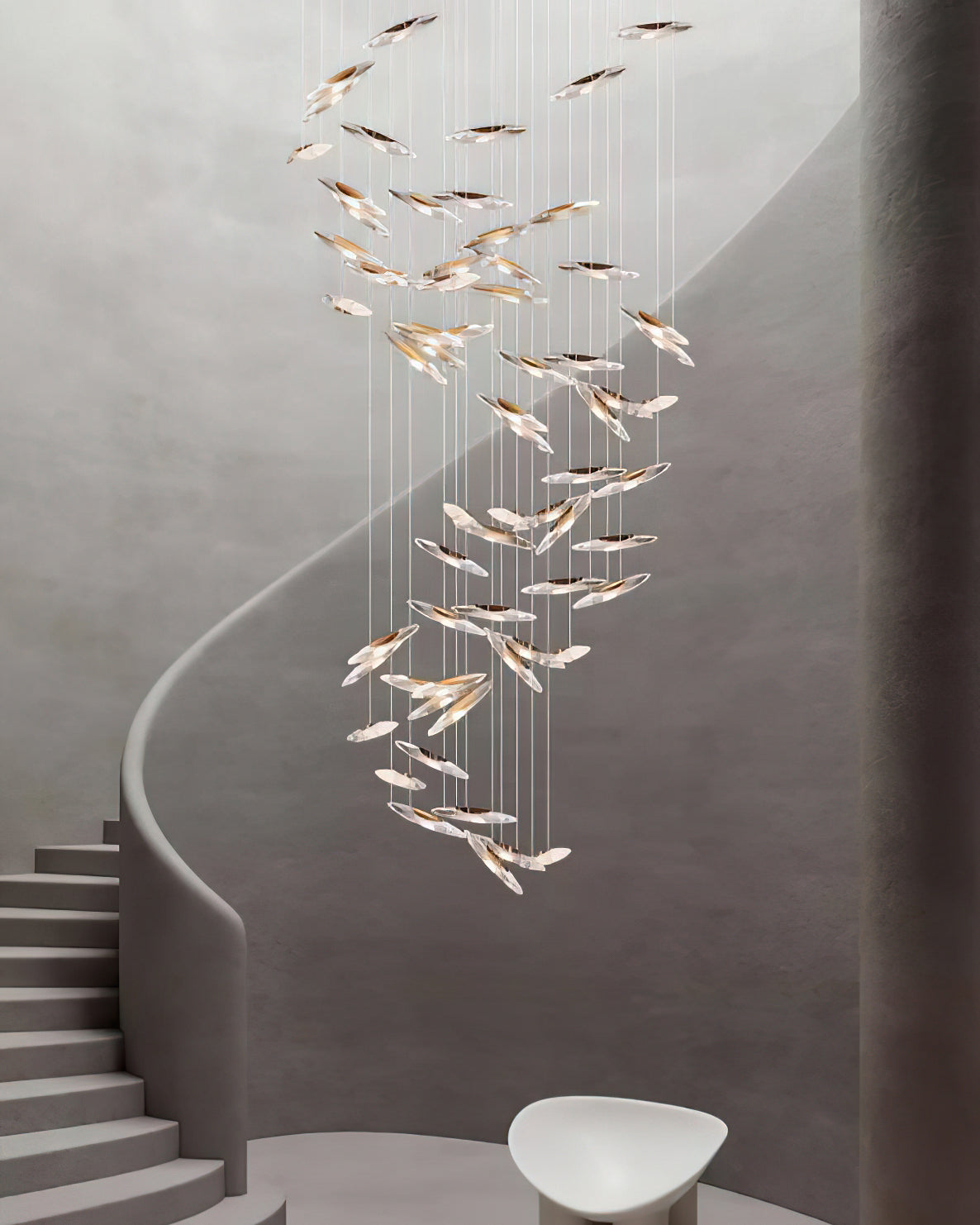 Moonlight Whispers Chandelier,Modern Spiral Glass  Customisable Chandelier