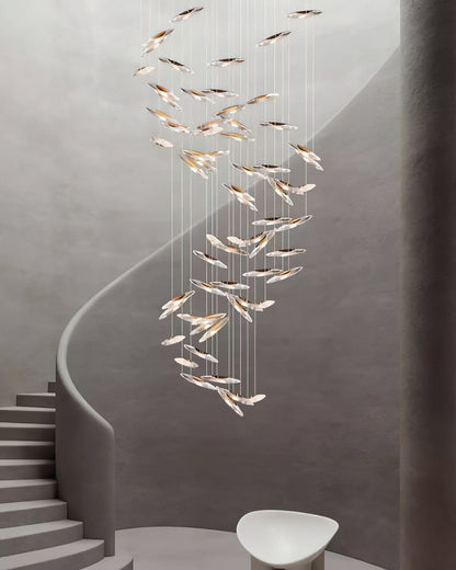 Moonlight Whispers Chandelier,Modern Spiral Glass Customisable Chandelier