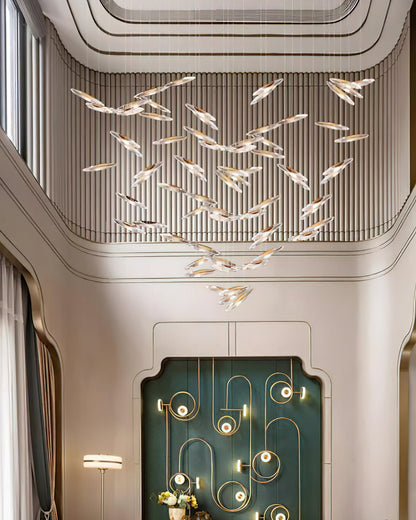 Moonlight Whispers Chandelier,Modern Spiral Glass Customisable Chandelier