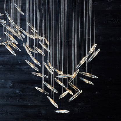 Moonlight Whispers Chandelier,Modern Spiral Glass Customisable Chandelier