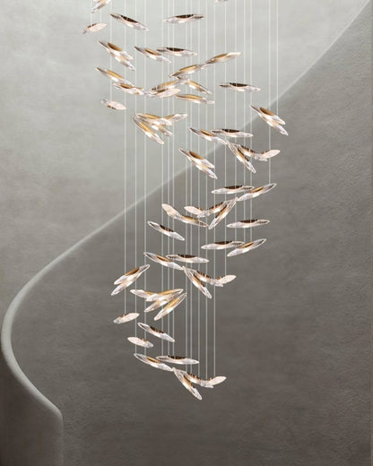 Moonlight Whispers Chandelier,Modern Spiral Glass Customisable Chandelier