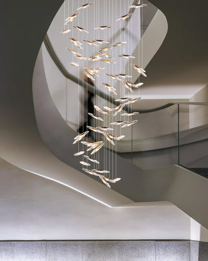 Moonlight Whispers Chandelier,Modern Spiral Glass Customisable Chandelier