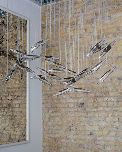 Moonlight Whispers Chandelier,Modern Spiral Glass Customisable Chandelier