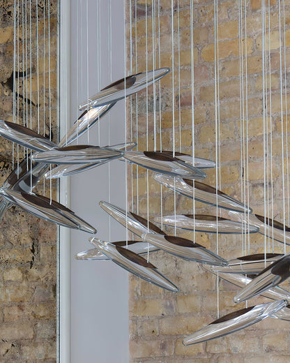Moonlight Whispers Chandelier,Modern Spiral Glass Customisable Chandelier