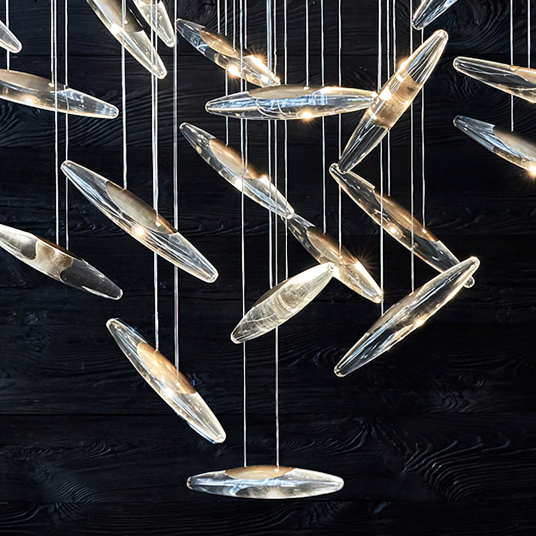 Moonlight Whispers Chandelier,Modern Spiral Glass  Customisable Chandelier