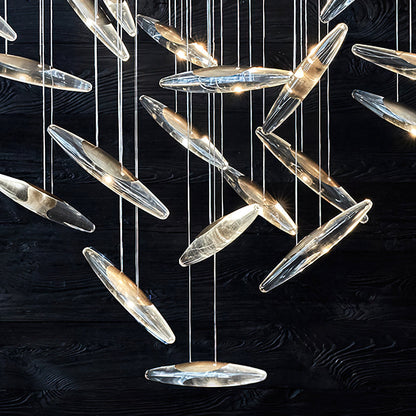Moonlight Whispers Chandelier,Modern Spiral Glass Customisable Chandelier