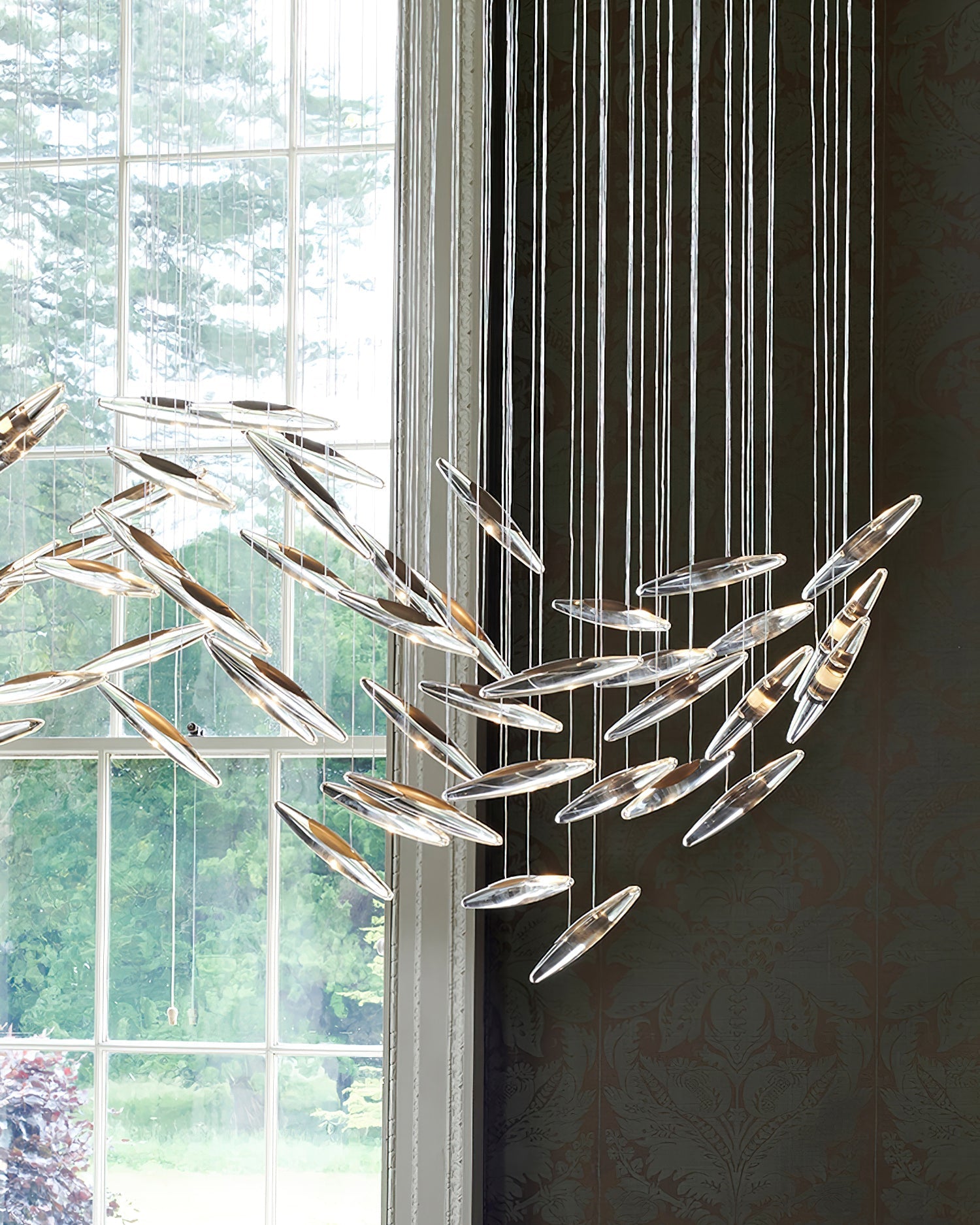 Moonlight Whispers Chandelier,Modern Spiral Glass  Customisable Chandelier