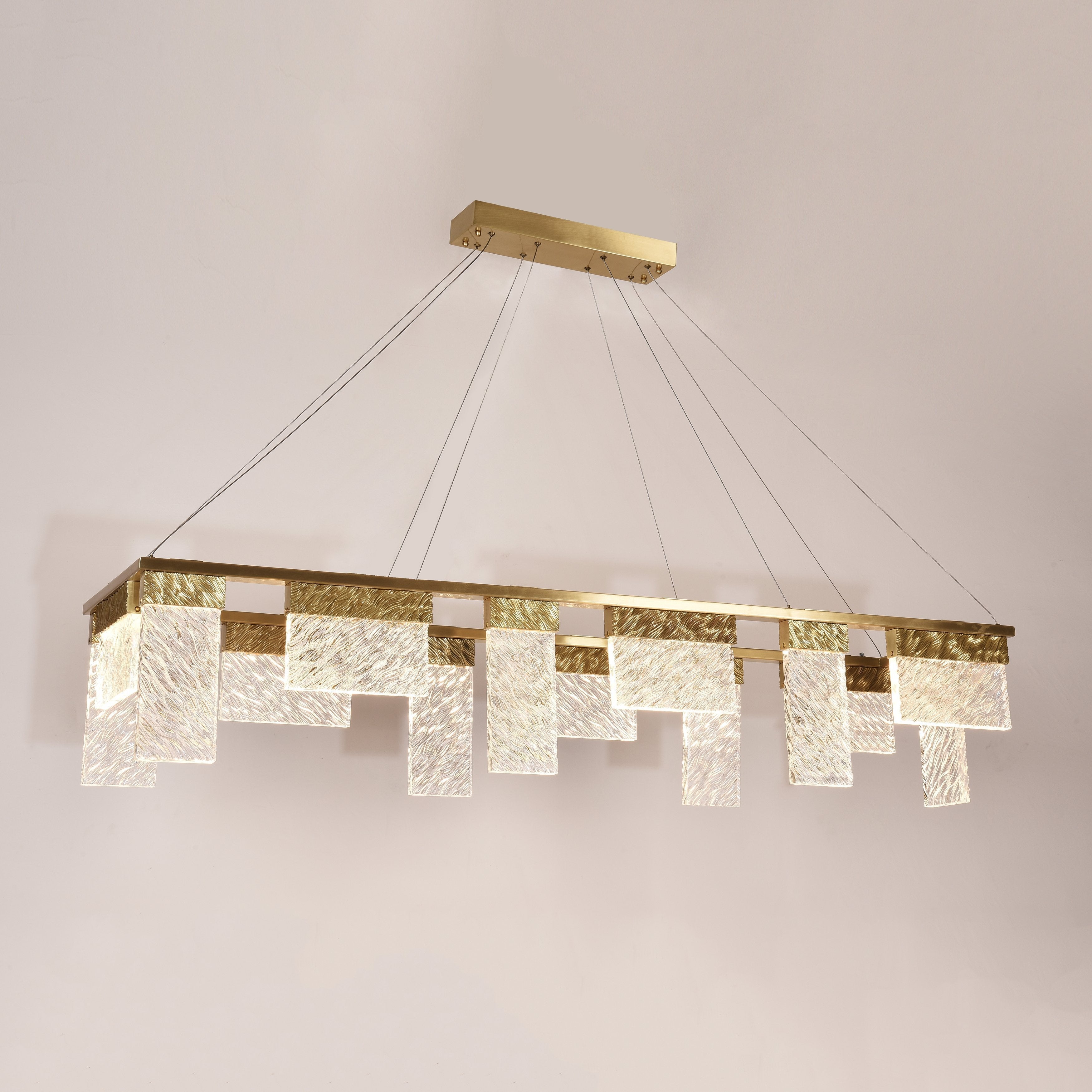 Muhamet LED Rectangle Glass LED Art Decoration Chandelier