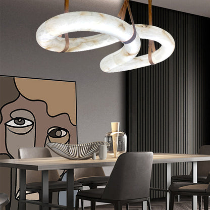 Caleb Designer Contemporary Nordic Alabaster Chandelier Lighting