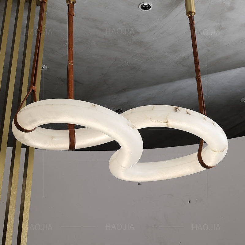 Caleb Designer Contemporary Nordic Alabaster Chandelier Lighting