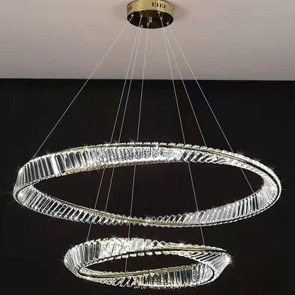1/2/3-Ring Crystal Chandelier for Luxury Living/ Dining Room/Bedroom