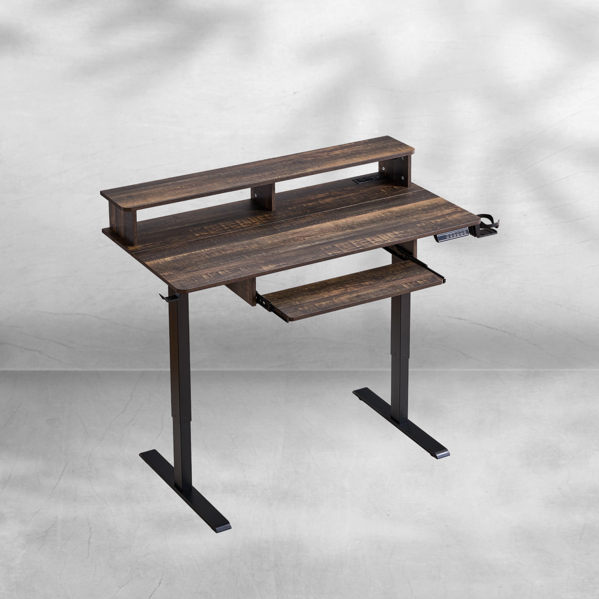 Electric Standing Desk 48" 60" with Keyboard Tray and Outlets