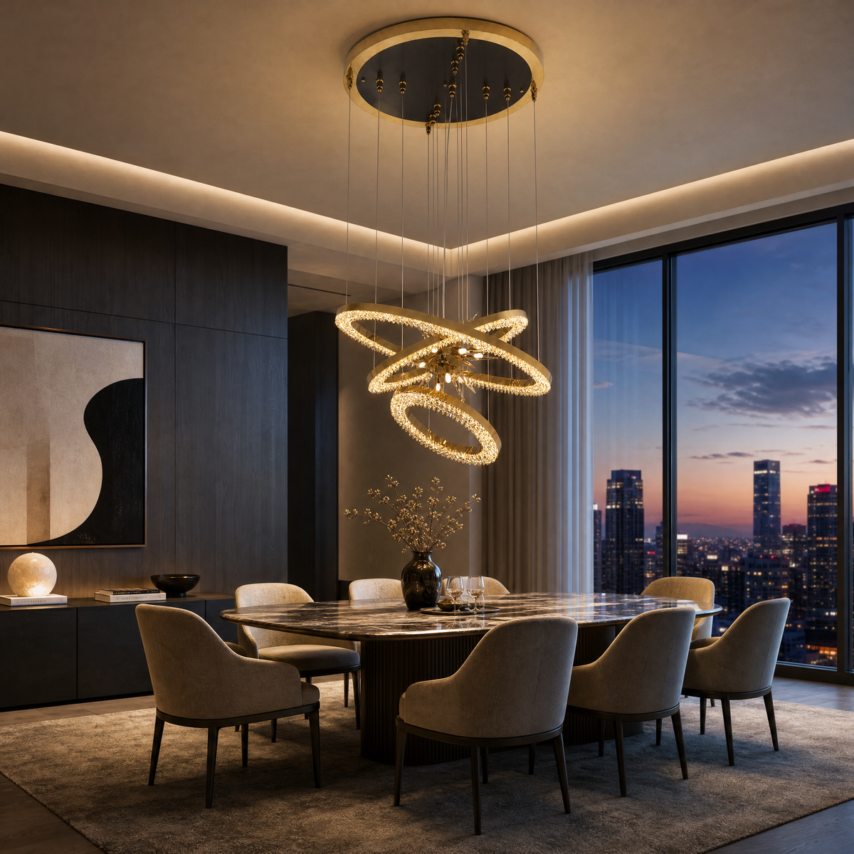 Egiziano Octagonal Halo Chandelier