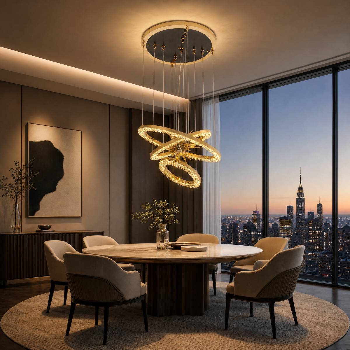 Egiziano Octagonal Halo Chandelier
