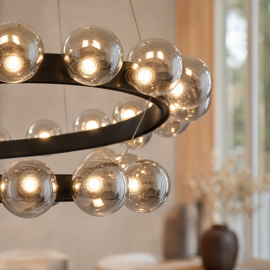 Ellison Bubbles Nested Glass Chandelier 31"