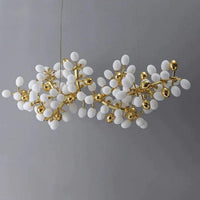 Luxury Escamoles Modern Linear Grape Chandelier