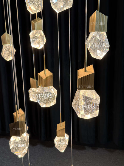 Extra Large Modern Light Luxury Creative Crystal Chandelier for 2-story/Duplex Buildings Staircase