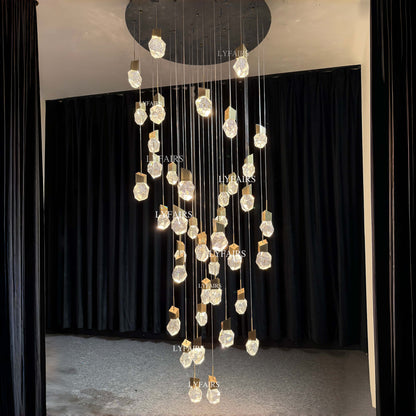 Extra Large Modern Light Luxury Creative Crystal Chandelier for 2-story/Duplex Buildings Staircase