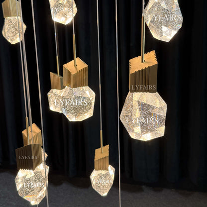 Extra Large Modern Light Luxury Creative Crystal Chandelier for 2-story/Duplex Buildings Staircase