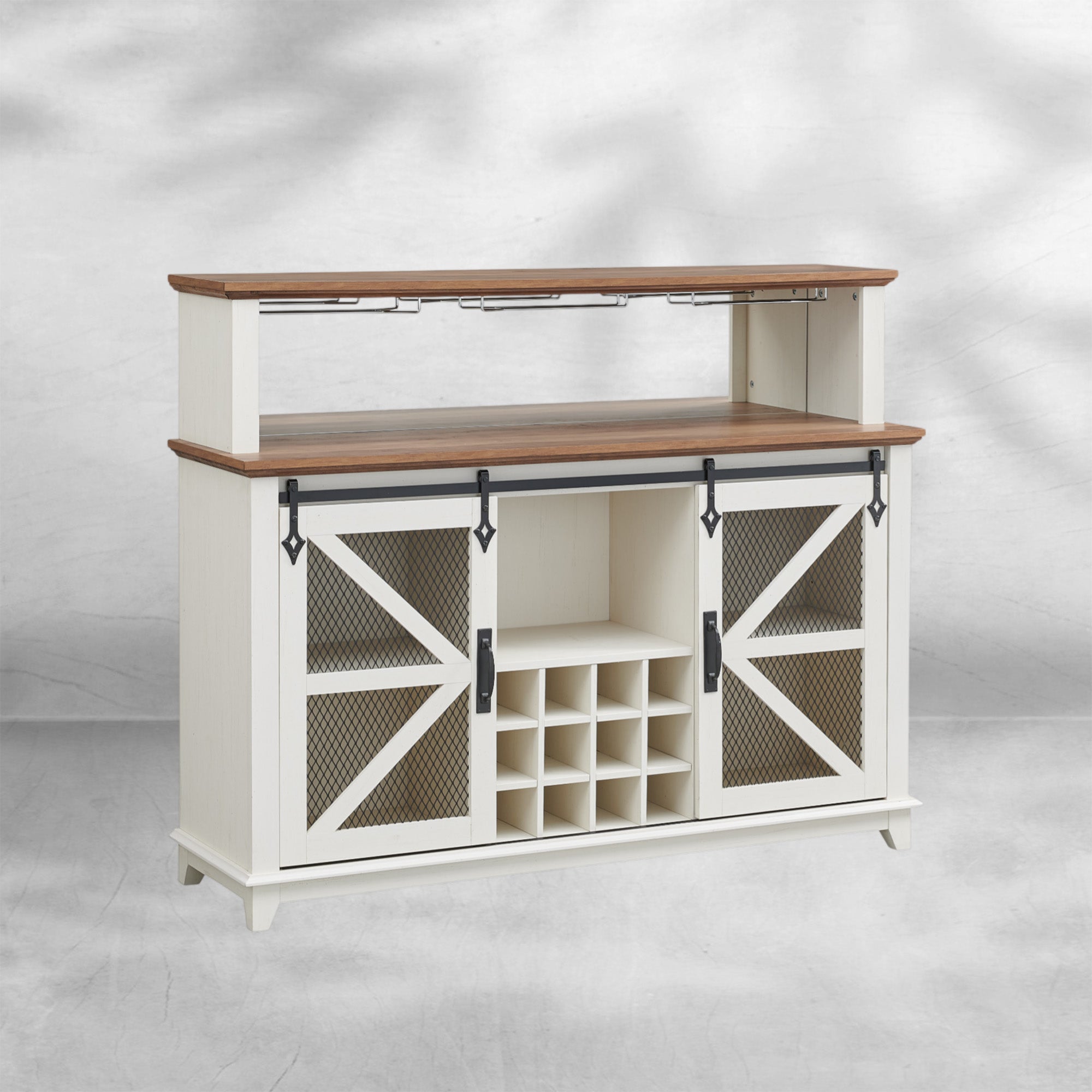 Modern Coffee Bar Fluted Wine Bar Cabinet 60"