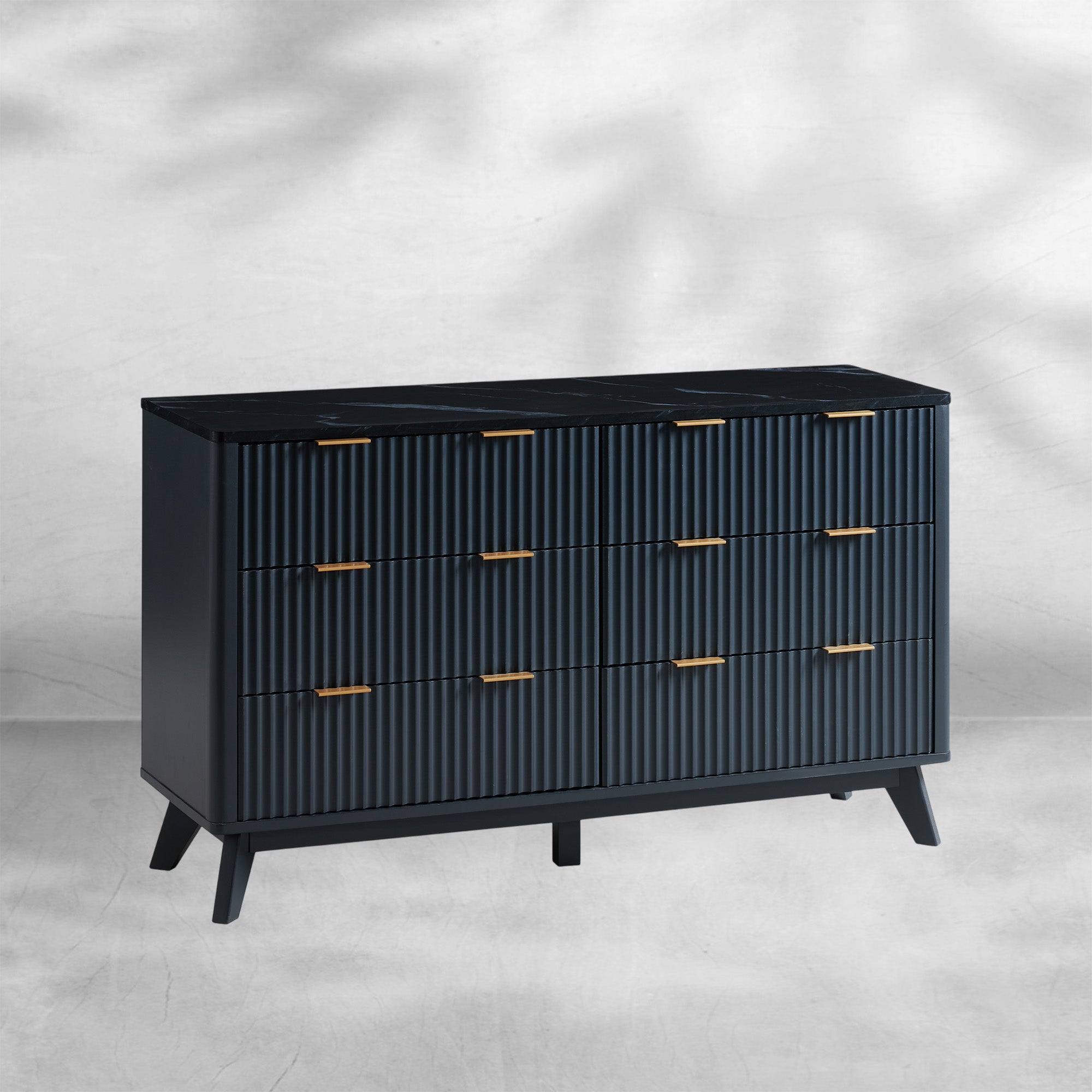T4TREAM Fluted 6-Drawer Dresser Bedroom Organizer