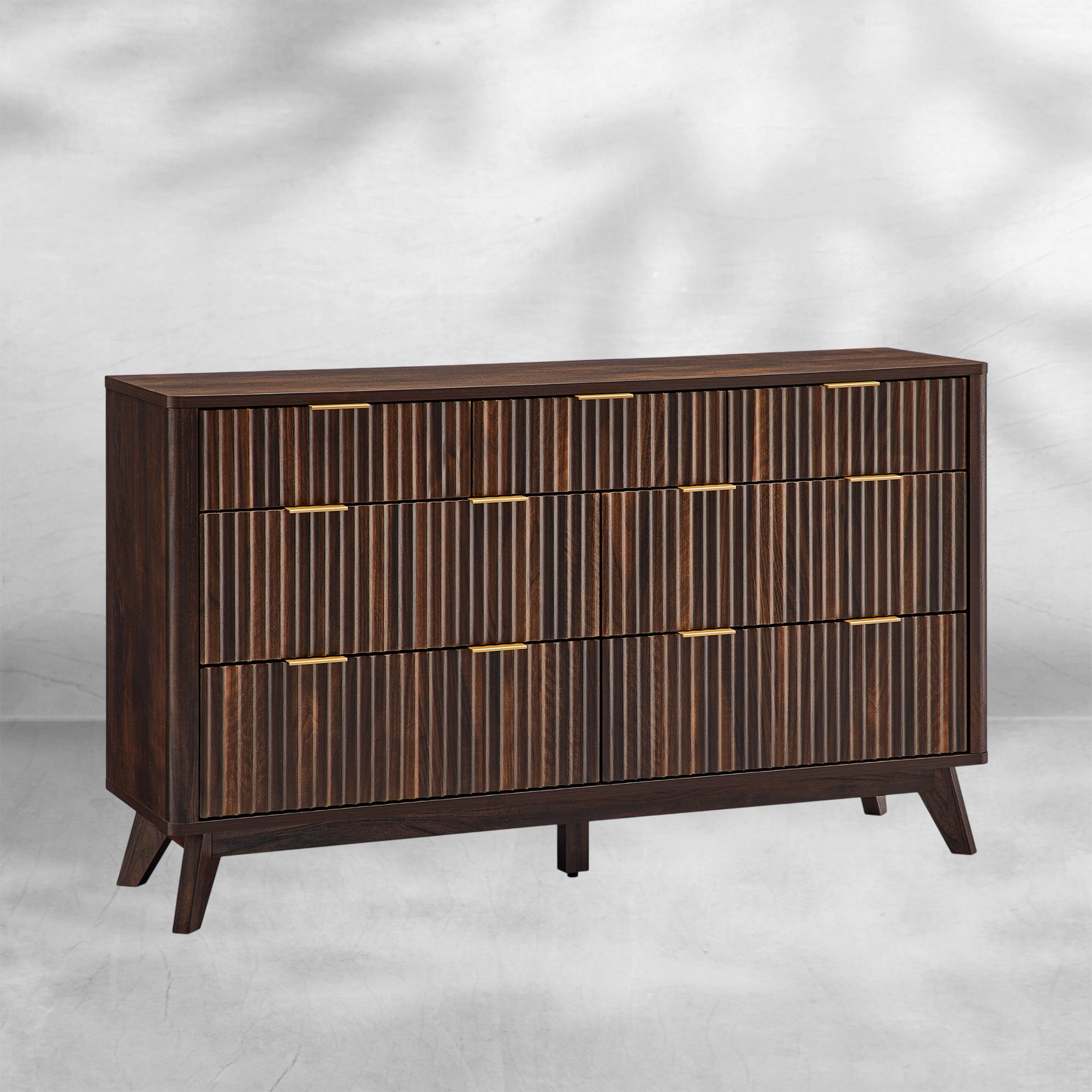 T4TREAM Modern Curved Fluted 7-Drawer Dresser