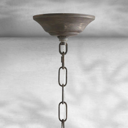 Faverelle chandelier bronze ceiling canopy and chain mounting detail