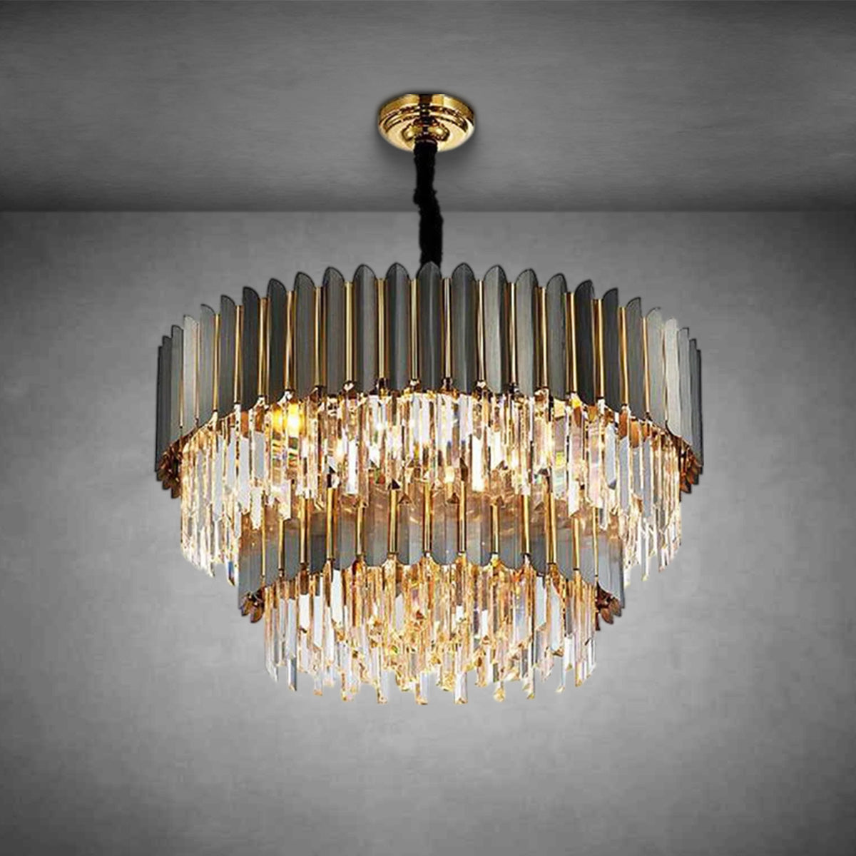 Flavian Double Tier Crystal Chandelier