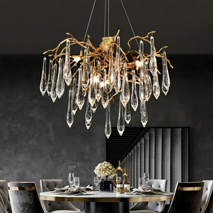 French Style Crystal Branch Drops Chandelier
