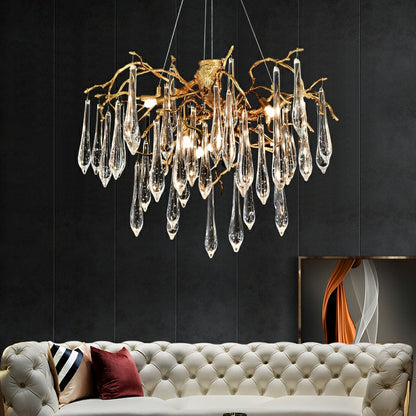 French Style Crystal Branch Drops Chandelier