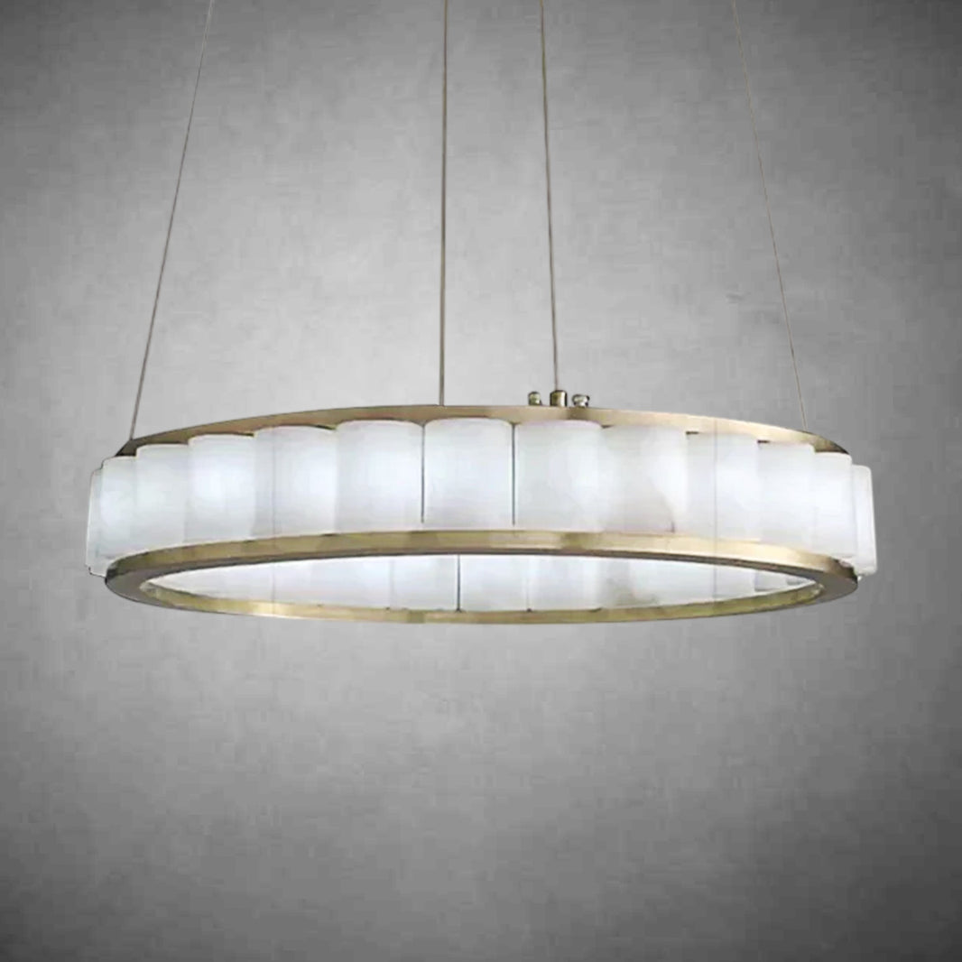 Gabriella Alabaster Circle Round Pendent Light, Galaxy Chandelier