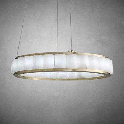 Gabriella Alabaster Circle Round Pendent Light, Galaxy Chandelier