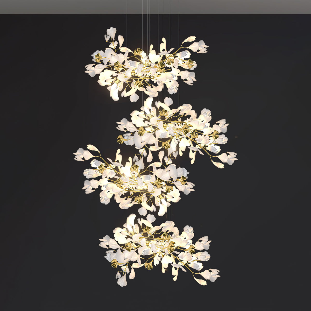 Gingko Leaves Chandelier 196.8"