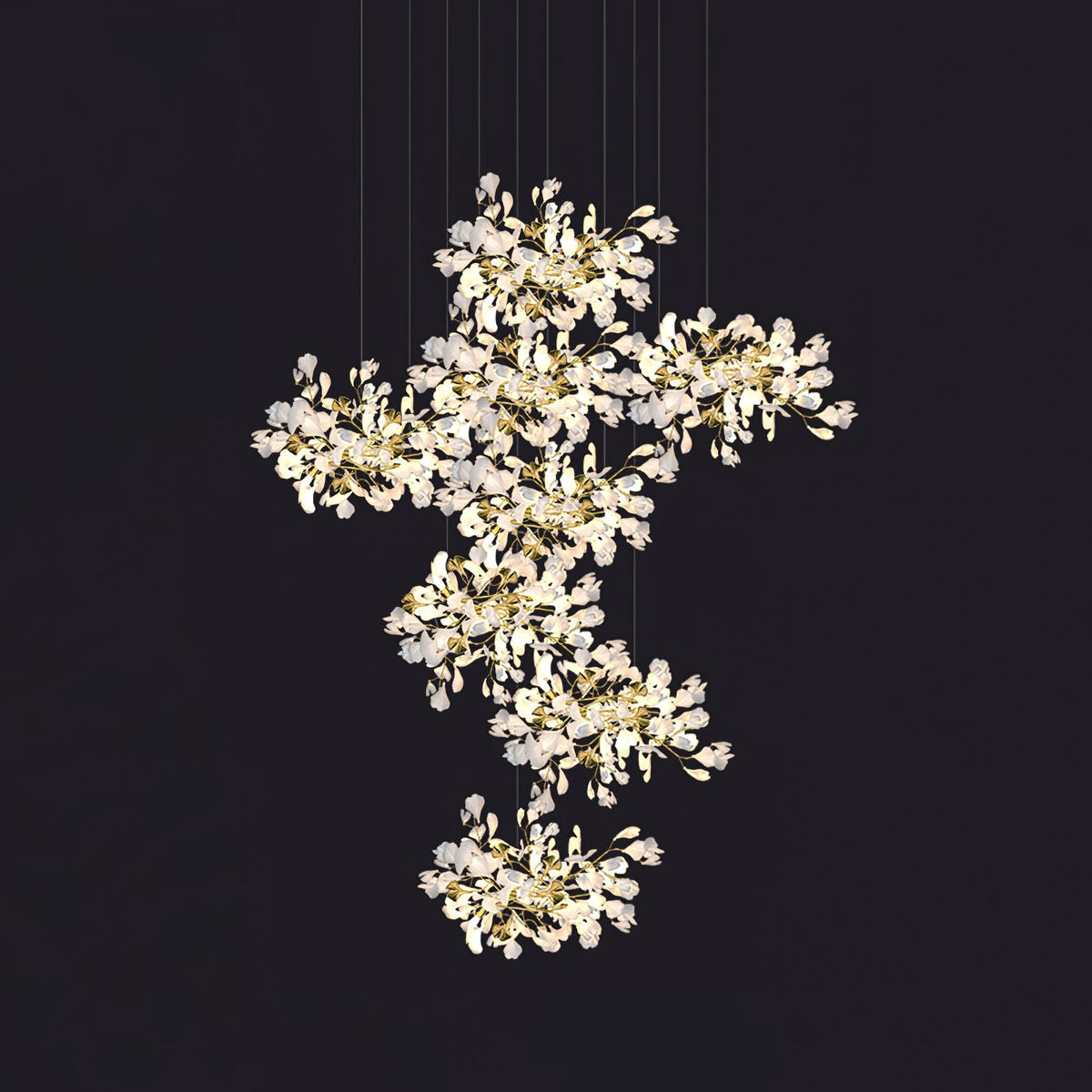 Gingko Leaves Chandelier 196.8"