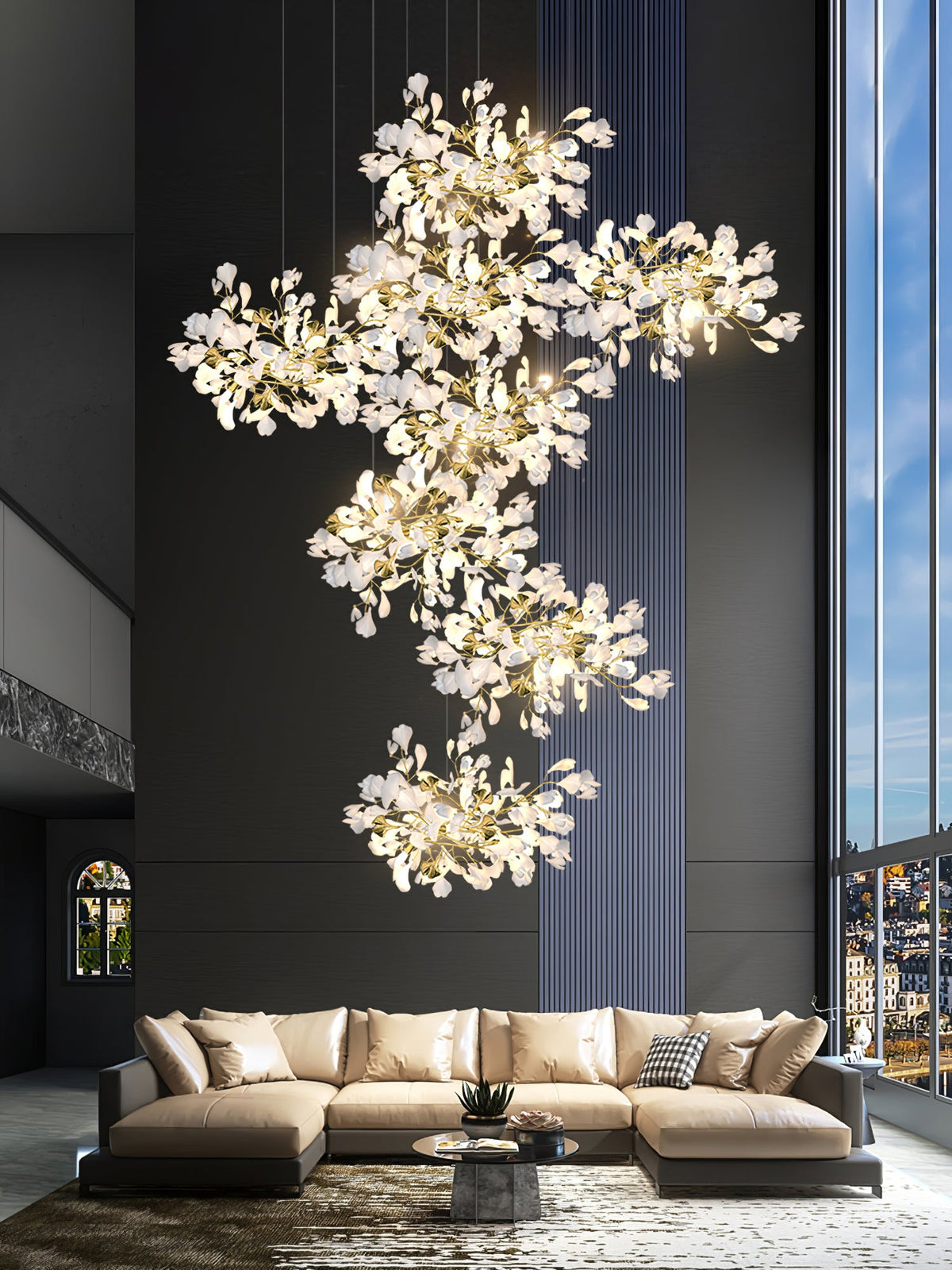 Gingko Leaves Chandelier 196.8"