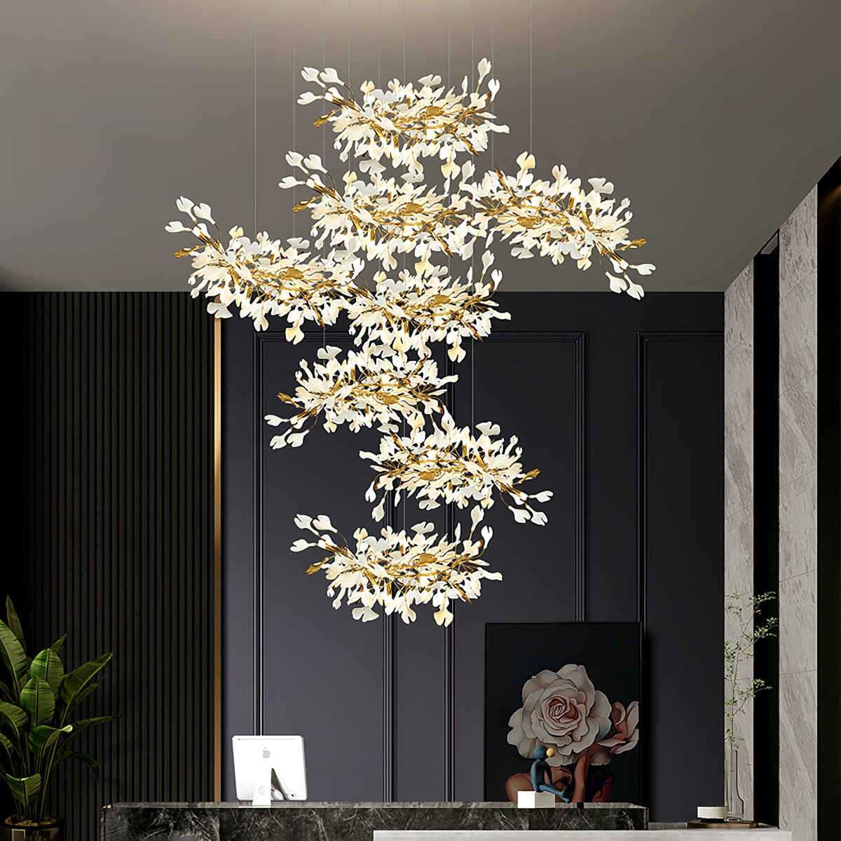 Gingko Leaves Chandelier 196.8"