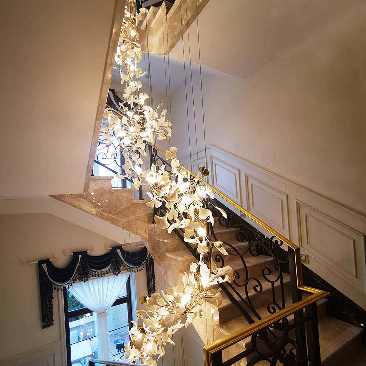Gingko Leaves Chandelier 196.8"