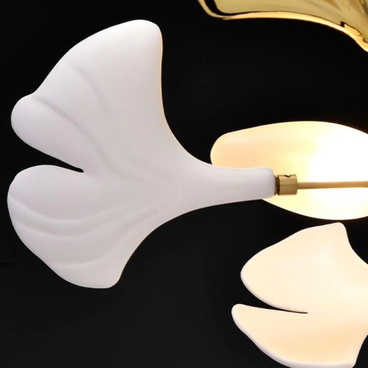 Gliss Ceramic Gingko Combination Large Chandelier, Luxury Modern Lighting