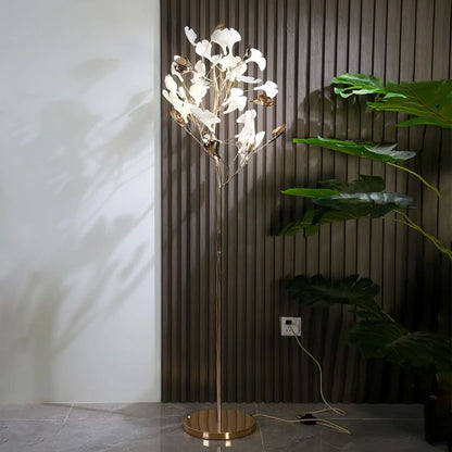 Gliss Gingko Ceramic Leaf Floor Lamp, Modern Stand Lamp