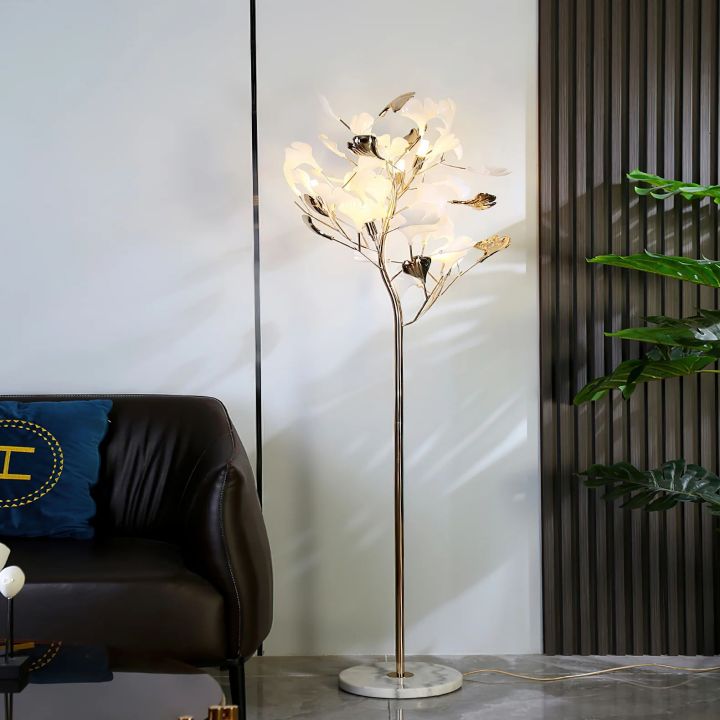 Gliss Gingko Ceramic Leaf Floor Lamp, Modern Stand Lamp