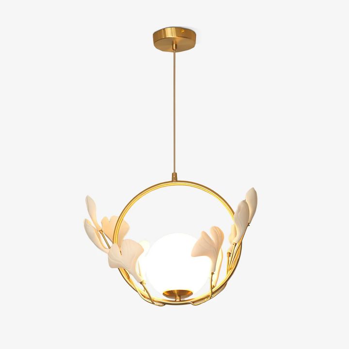 Gliss Ceramic Gingko Kitchen Island Pendant Lamp