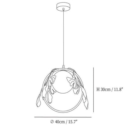 Gliss Ceramic Gingko Kitchen Island Pendant Lamp