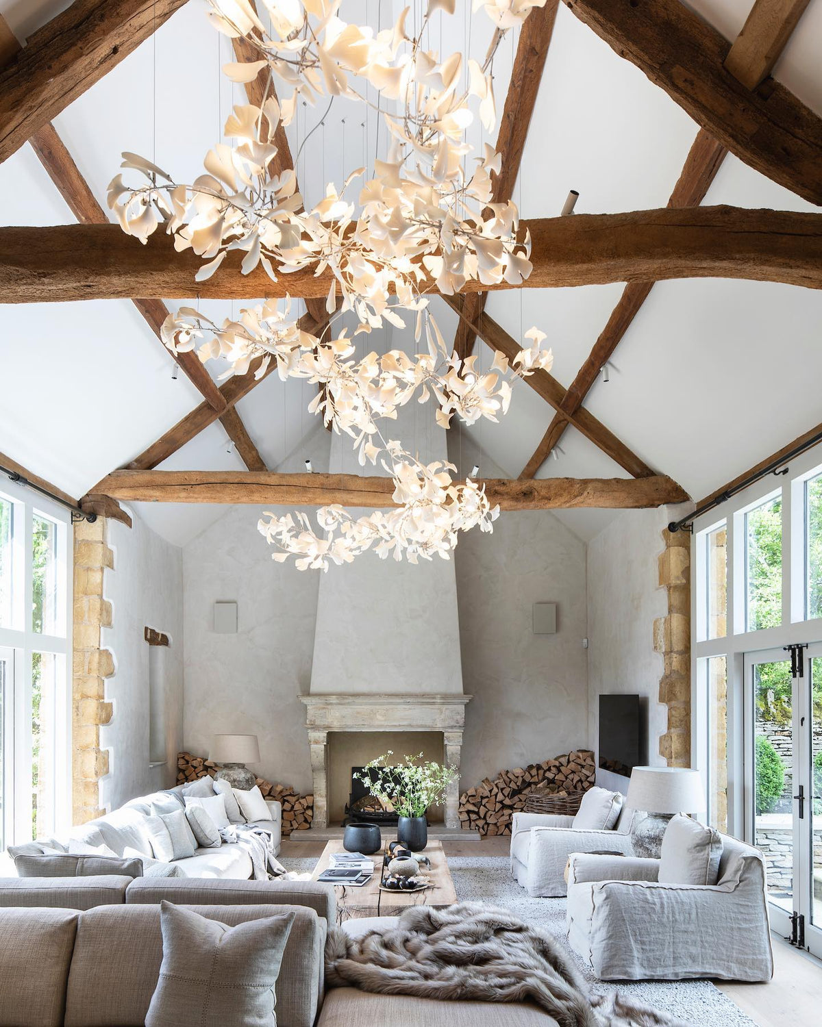 Gingko Leaves Chandelier 196.8"