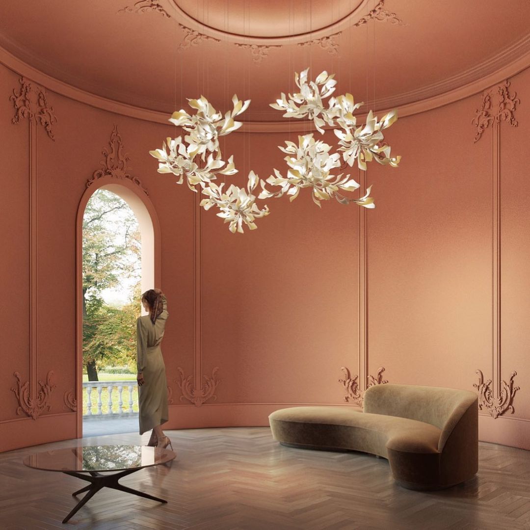 Gingko Leaves Chandelier 196.8"