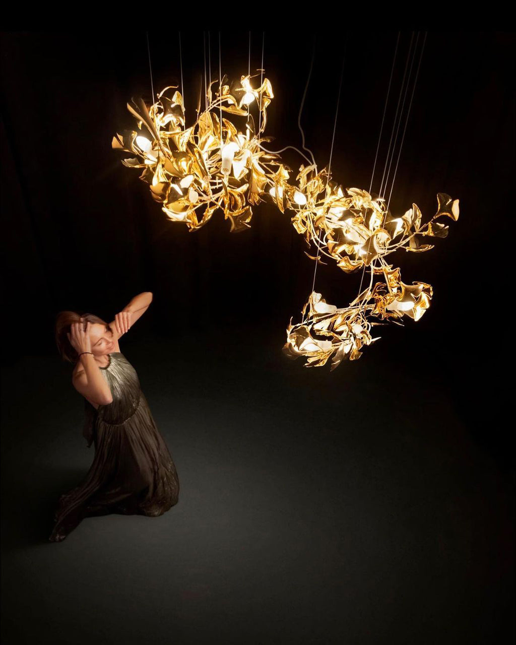 Gingko Leaves Chandelier 196.8"